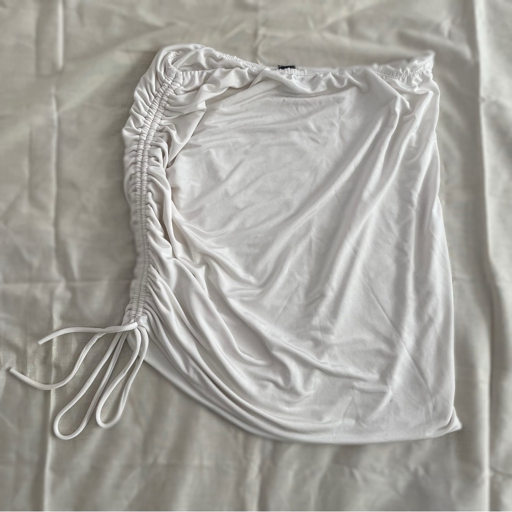 Windsor White Tie Scrunch Skirt L